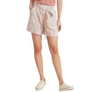 Marine Layer Karleigh Belted Rainbow Stripe Shorts XS